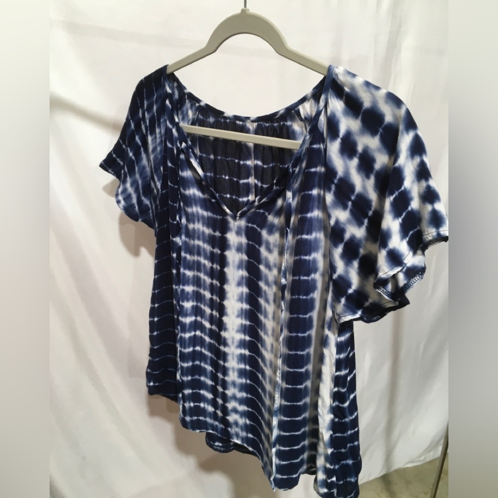 Shein Navy Tie-Dye Women's Top